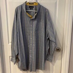 Paul Fredrick Blue and Yellow Plaid Shirt